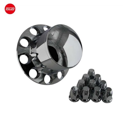 ABS镀铬后轮轴盖，带圆顶轮毂盖22.5''PCD 285.75mm适用于美国卡车
