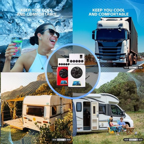 卡车拖车RV用分体式12V 24V直流电池驱动停车空调